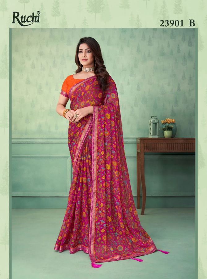 Vaani 23901 By Ruchi Printed Chiffon Sarees Catalog